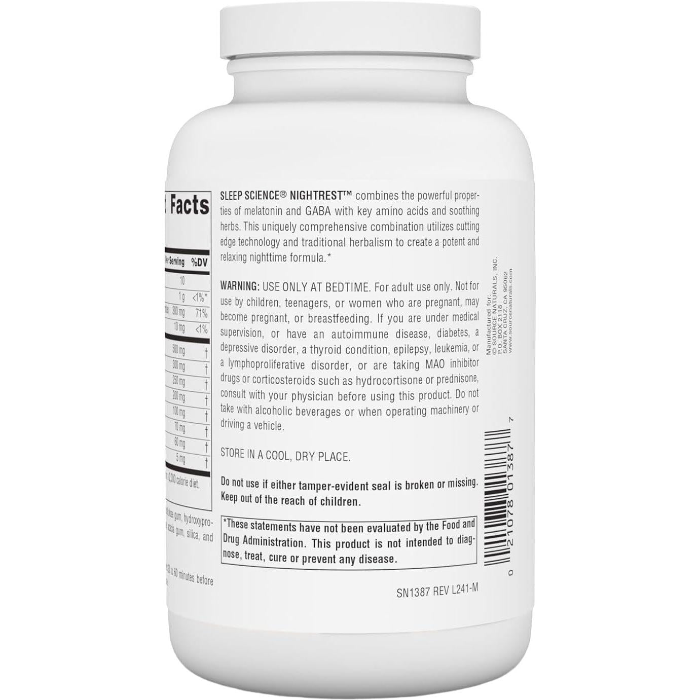 Source Naturals Sleep Science® NightRest with Melatonin-N101 Nutrition