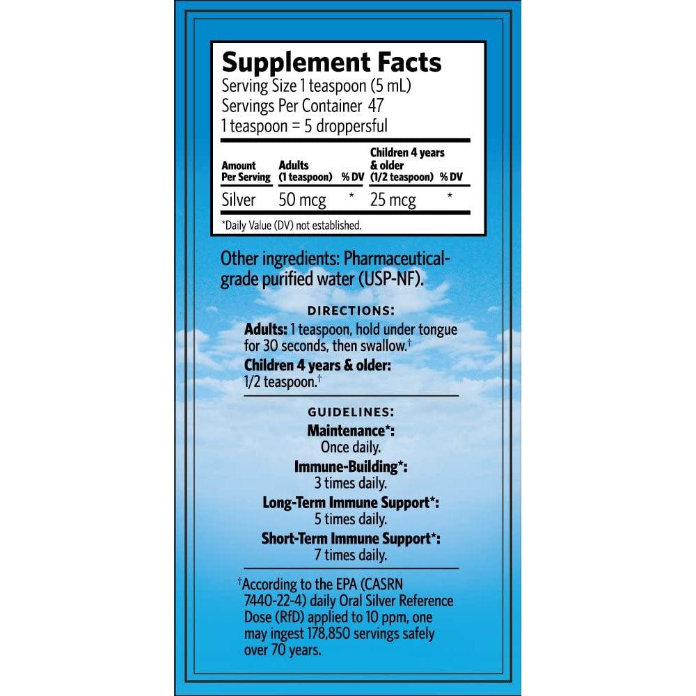 Sovereign Silver Hydrosol 10 PPM (Dropper-Top)-N101 Nutrition