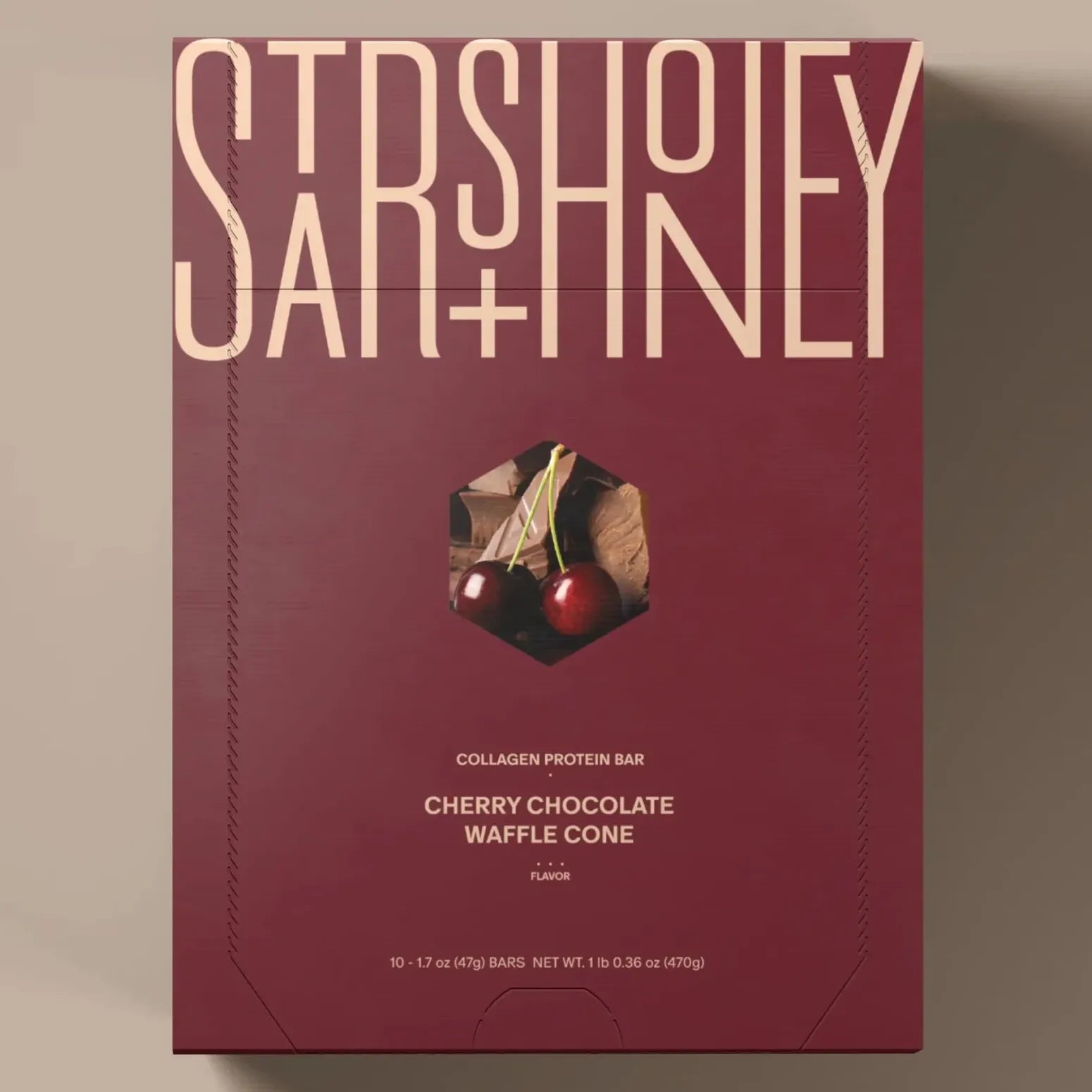 Stars + Honey Collagen Protein Bar-Box (10 bars)-Cherry Chocolate Waffle Cone-N101 Nutrition