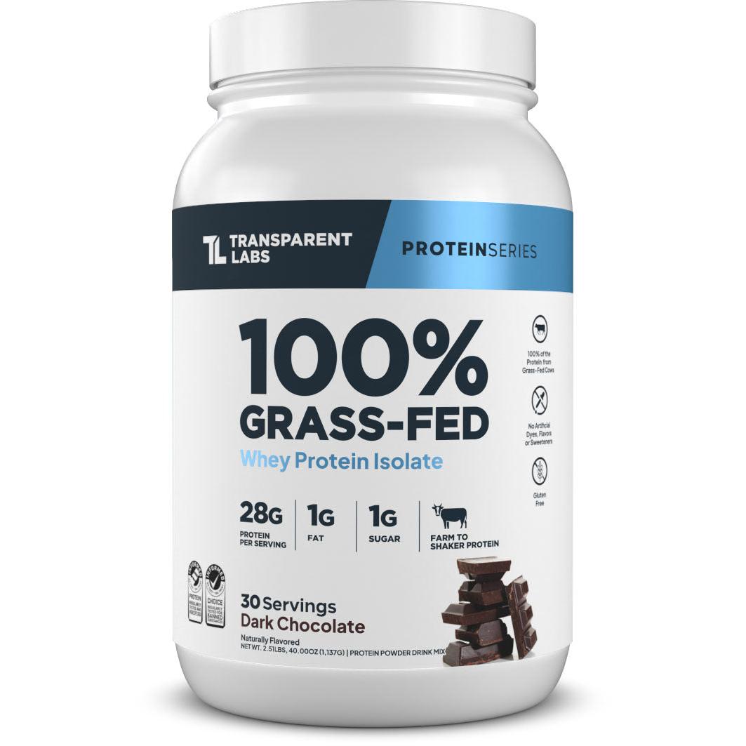 Transparent Labs 100% Grass-Fed Whey Protein Isolate (30 servings)-30 servings-Dark Chocolate-N101 Nutrition