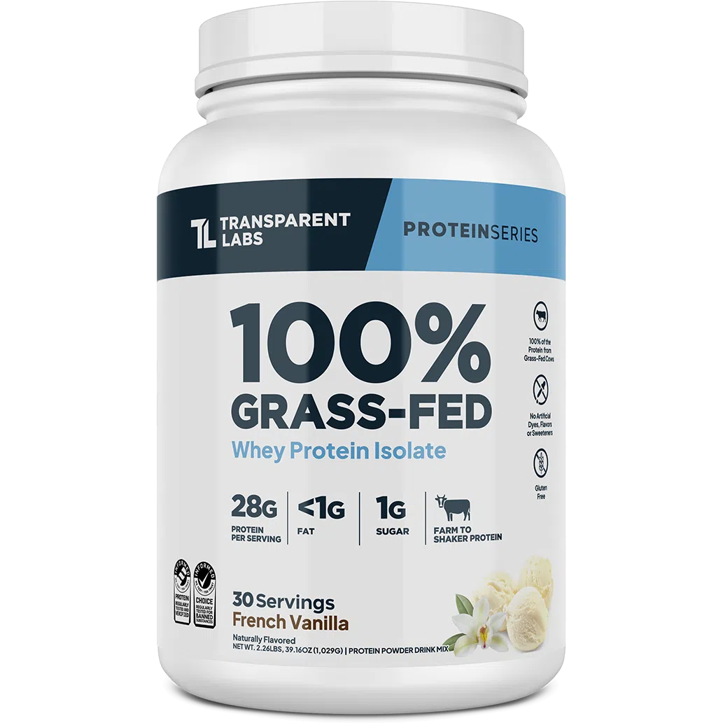 Transparent Labs 100% Grass-Fed Whey Protein Isolate (30 servings)-30 servings-French Vanilla-N101 Nutrition