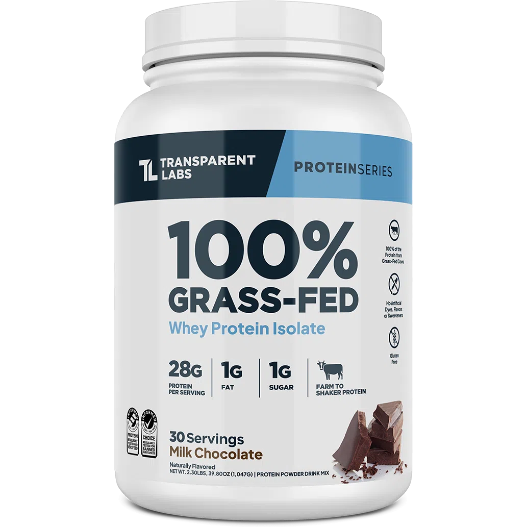 Transparent Labs 100% Grass-Fed Whey Protein Isolate (30 servings)-30 servings-Milk Chocolate-N101 Nutrition