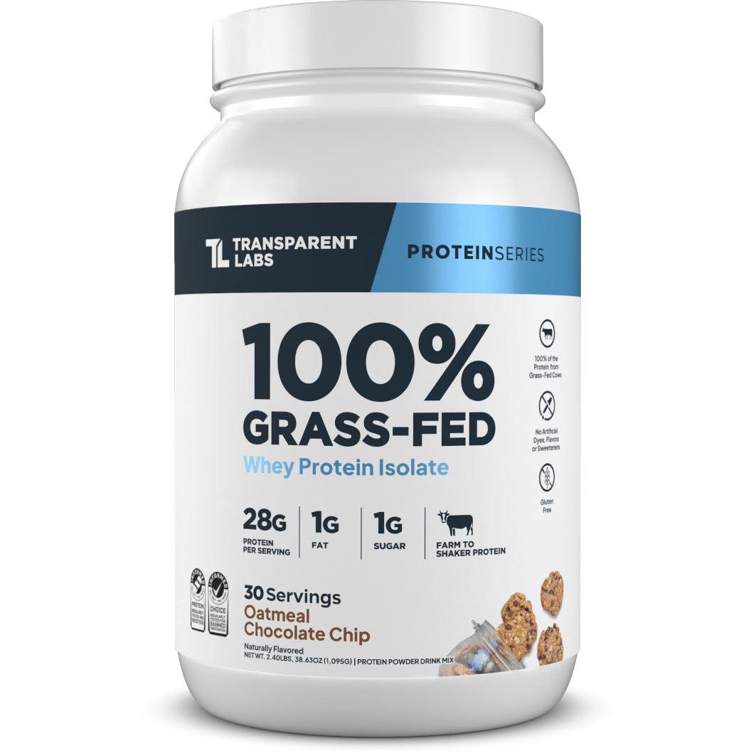 Transparent Labs 100% Grass-Fed Whey Protein Isolate (30 servings)-30 servings-Oatmeal Chocolate Chip-N101 Nutrition
