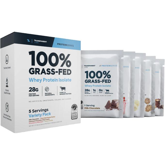 Transparent Labs 100% Grass-Fed Whey Protein Isolate 5-Serving Variety Pack-5 packets-N101 Nutrition