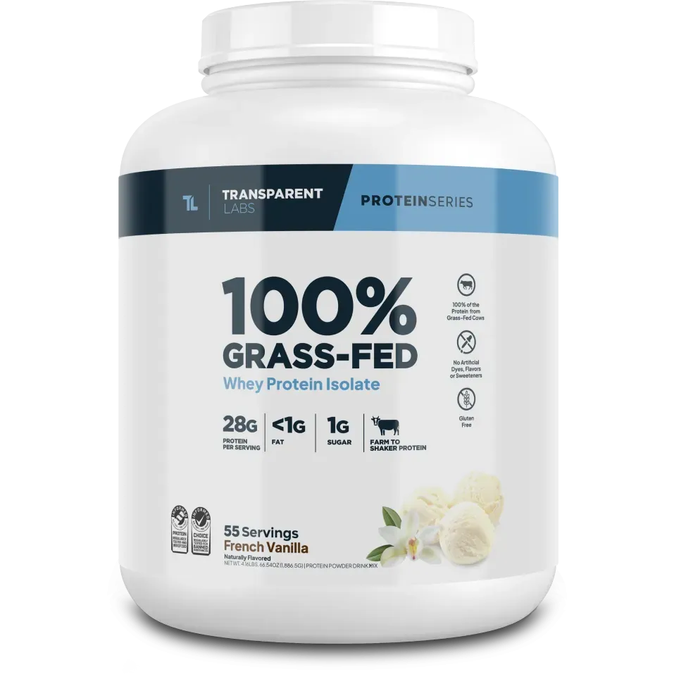 Transparent Labs 100% Grass-Fed Whey Protein Isolate (55 servings)-55 servings-French Vanilla-N101 Nutrition