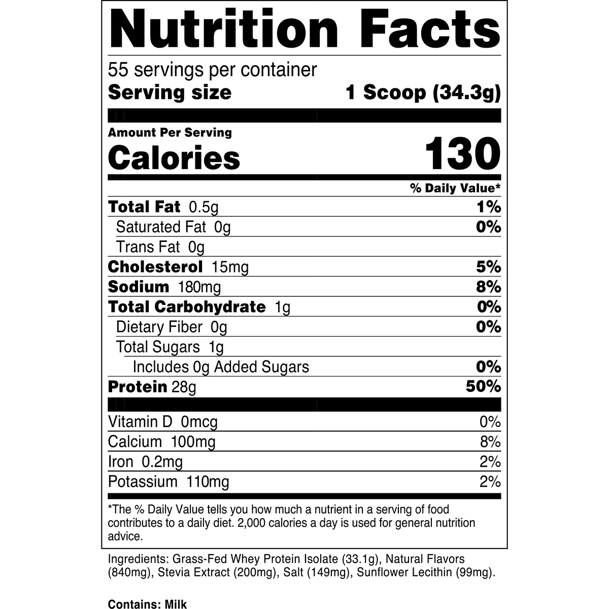 Transparent Labs 100% Grass-Fed Whey Protein Isolate (55 servings)-N101 Nutrition