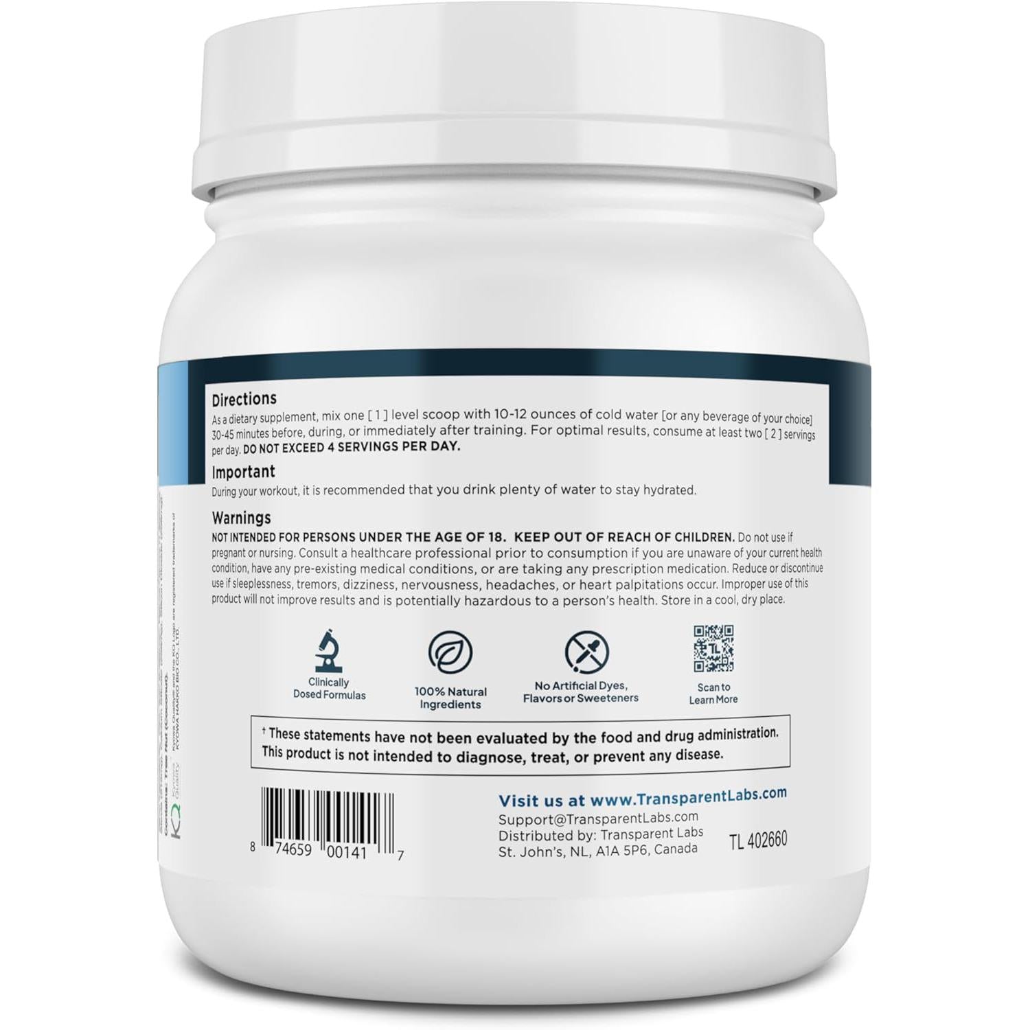 Transparent Labs BCAA Glutamine-N101 Nutrition