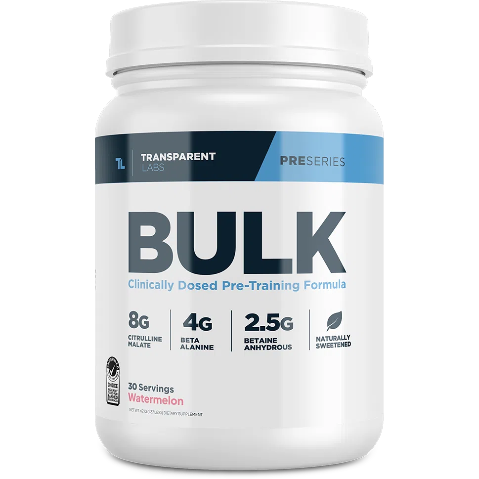 Transparent Labs BULK Clinically Dosed Pre-Training Formula-30 servings-Watermelon-N101 Nutrition