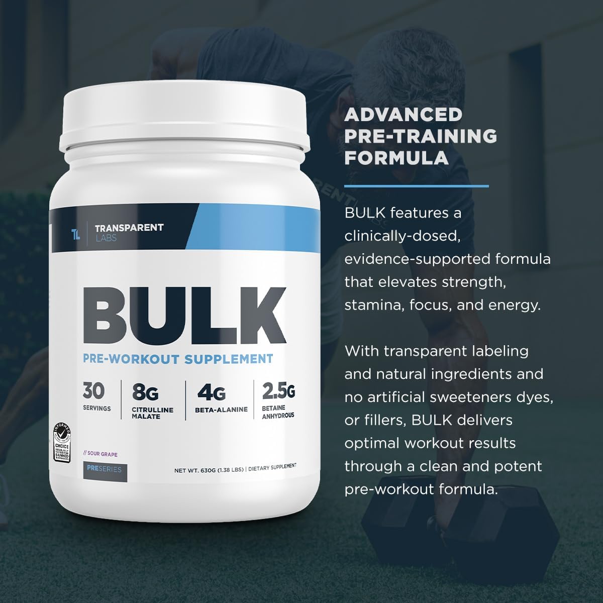 Transparent Labs BULK Clinically Dosed Pre-Training Formula-N101 Nutrition
