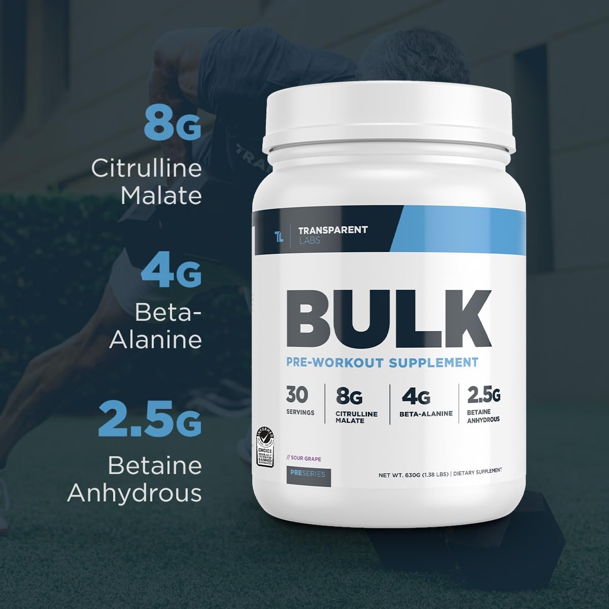 Transparent Labs BULK Clinically Dosed Pre-Training Formula-N101 Nutrition