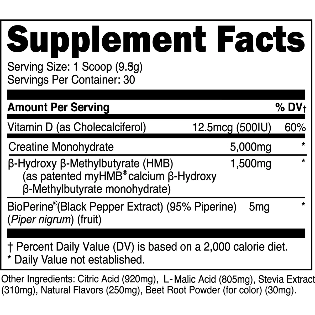 Transparent Labs Creatine HMB-N101 Nutrition