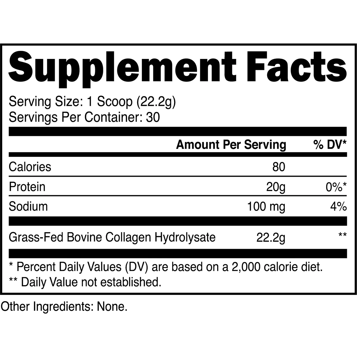 Transparent Labs Grass-Fed Collagen-N101 Nutrition