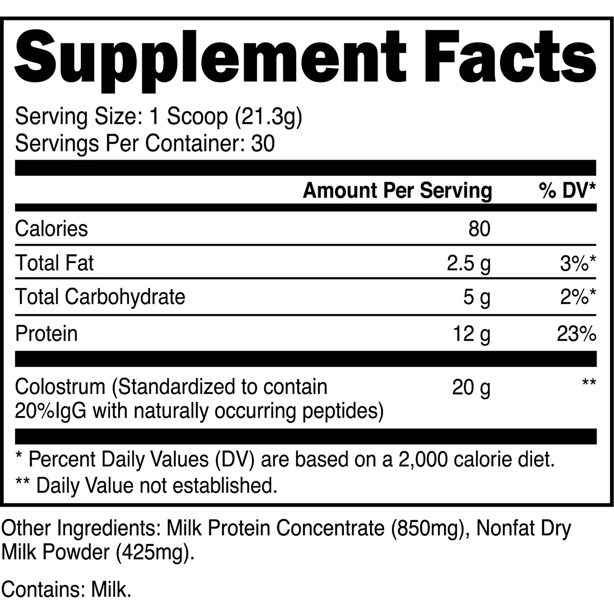 Transparent Labs Grass-Fed Colostrum-N101 Nutrition