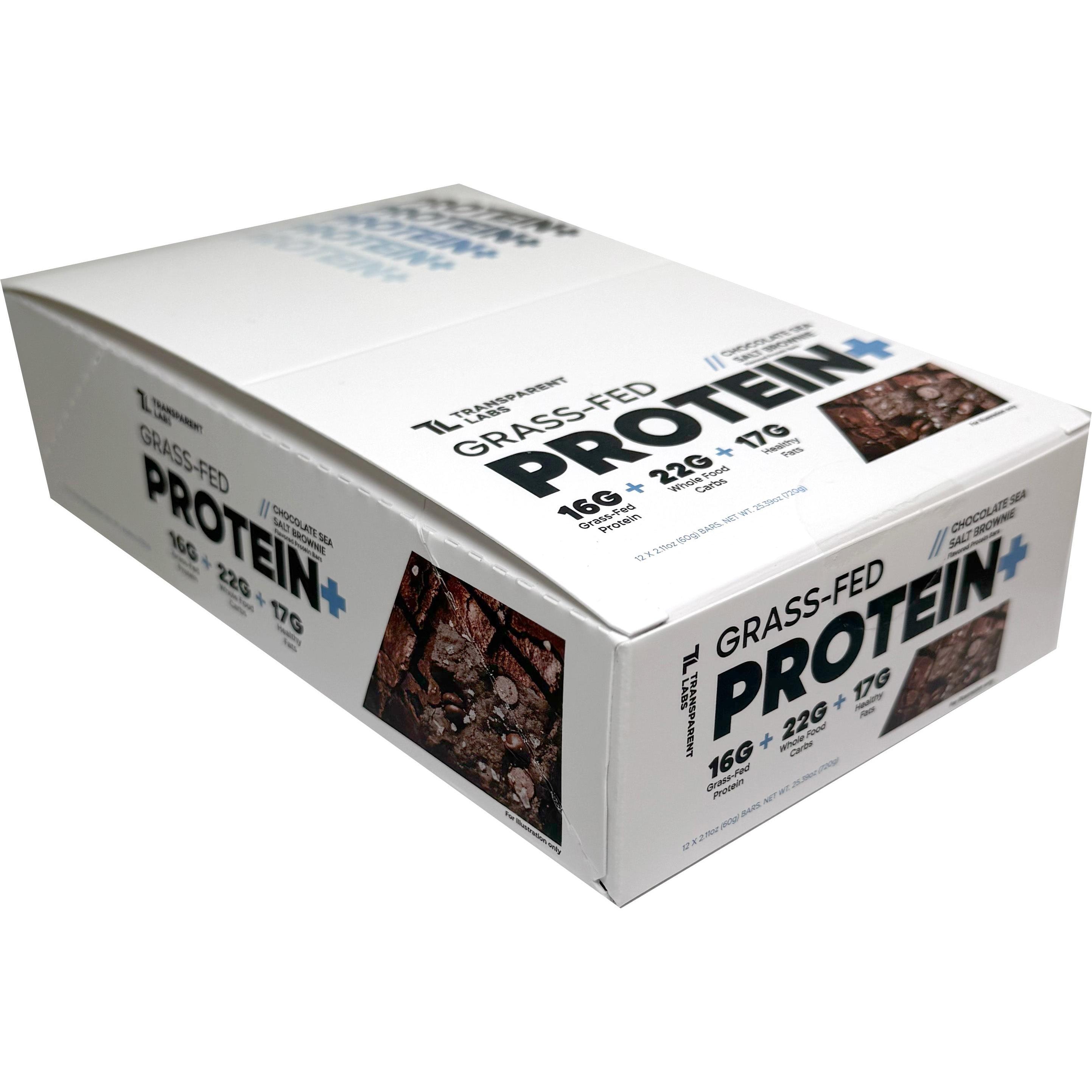 Transparent Labs Grass-Fed Protein+ Bar-Box (12 bars)-Chocolate Sea Salt Brownie-N101 Nutrition