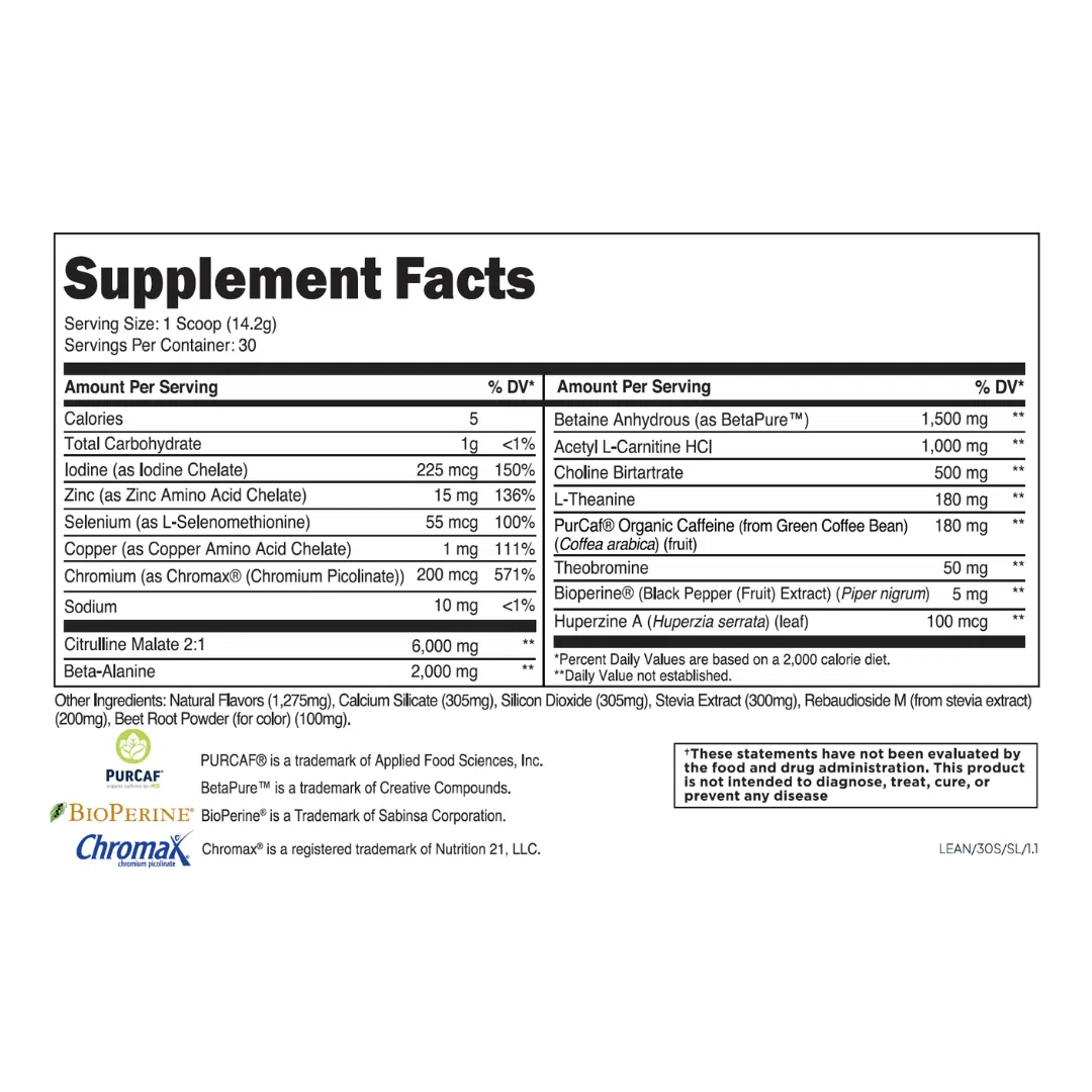 Transparent Labs LEAN-N101 Nutrition