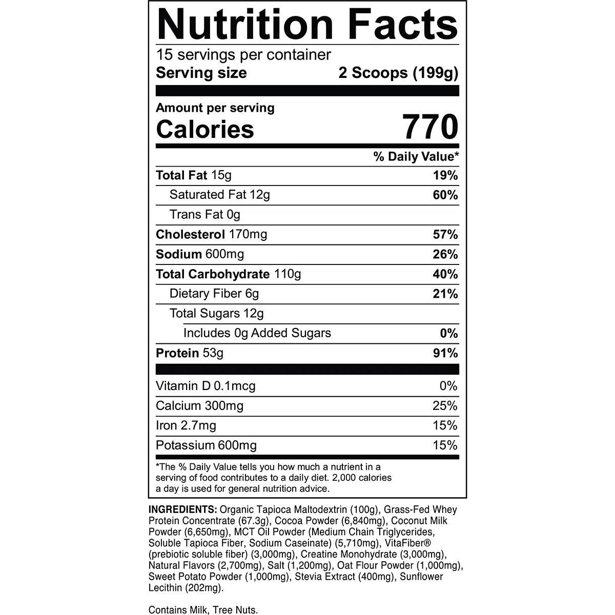 Transparent Labs Mass Gainer-N101 Nutrition