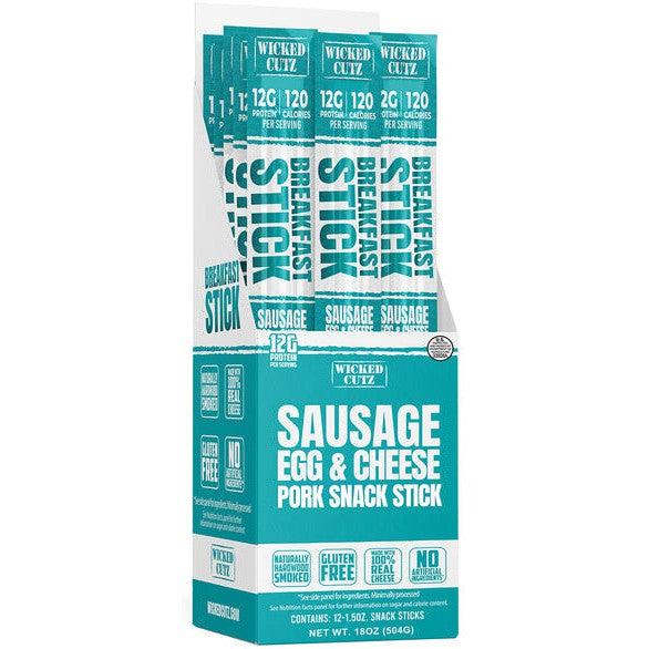 Wicked Cutz Sausage Egg & Cheese Pork Snack Stick-N101 Nutrition