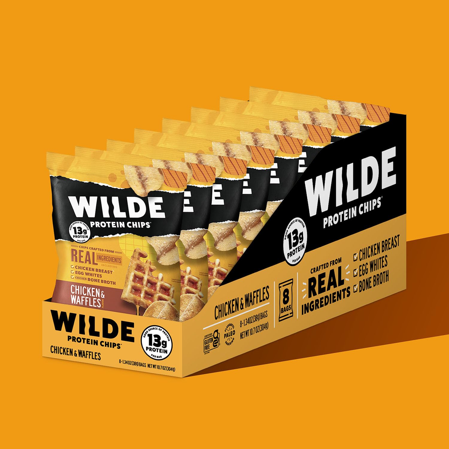 Wilde Protein Chips-Box (8 bags)-Chicken & Waffles-N101 Nutrition