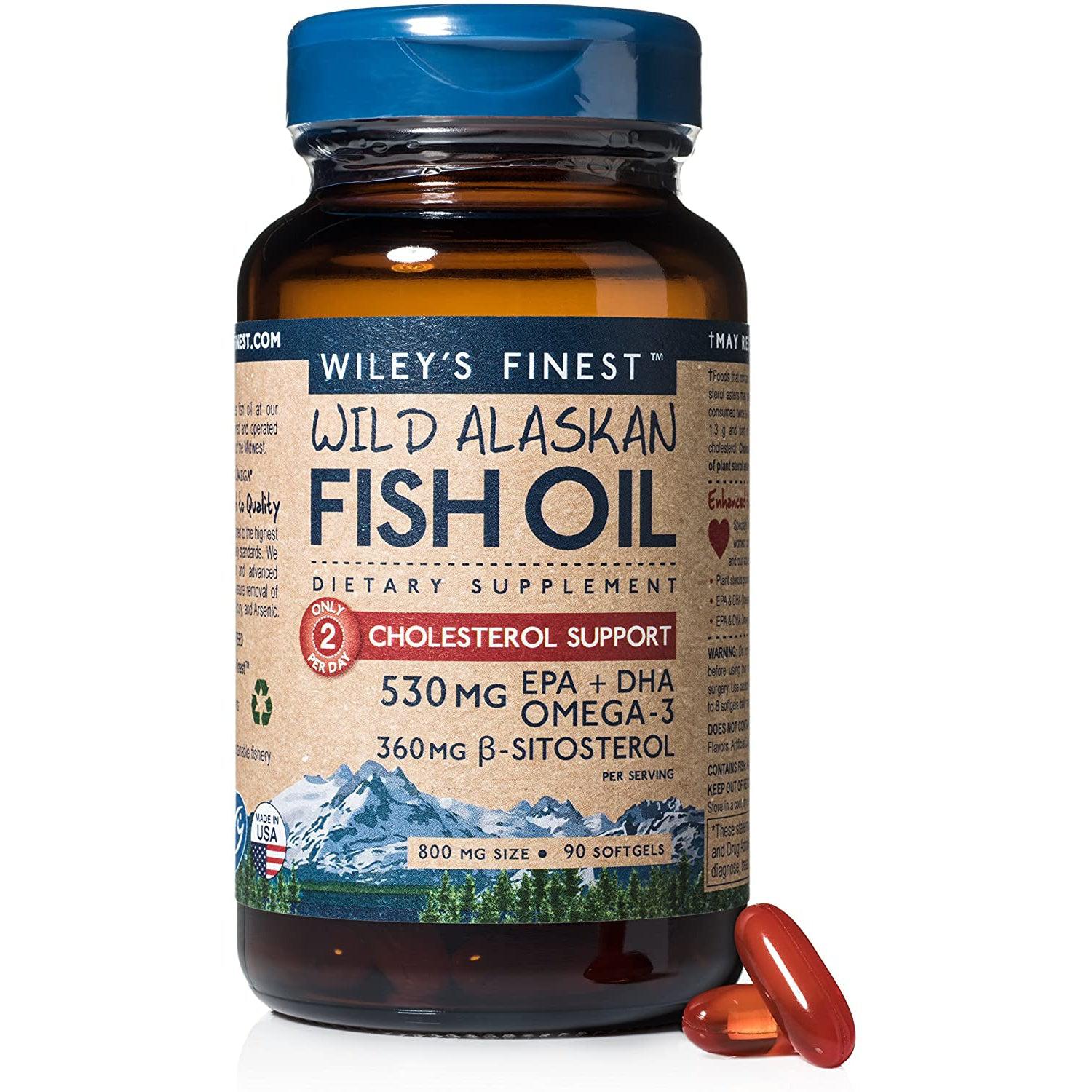 Wiley's Finest Wild Alaskan Fish Oil Cholesterol Support-N101 Nutrition