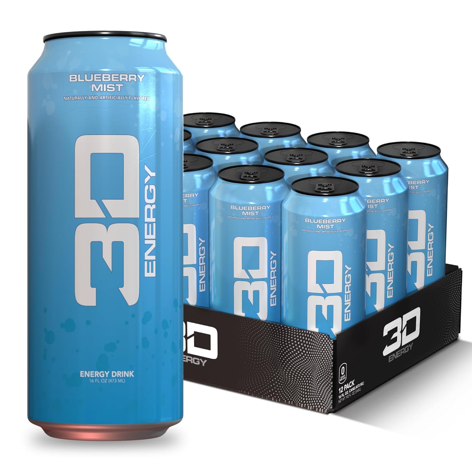 3D Energy Drink-Case (12 cans)-Blueberry Mist-N101 Nutrition