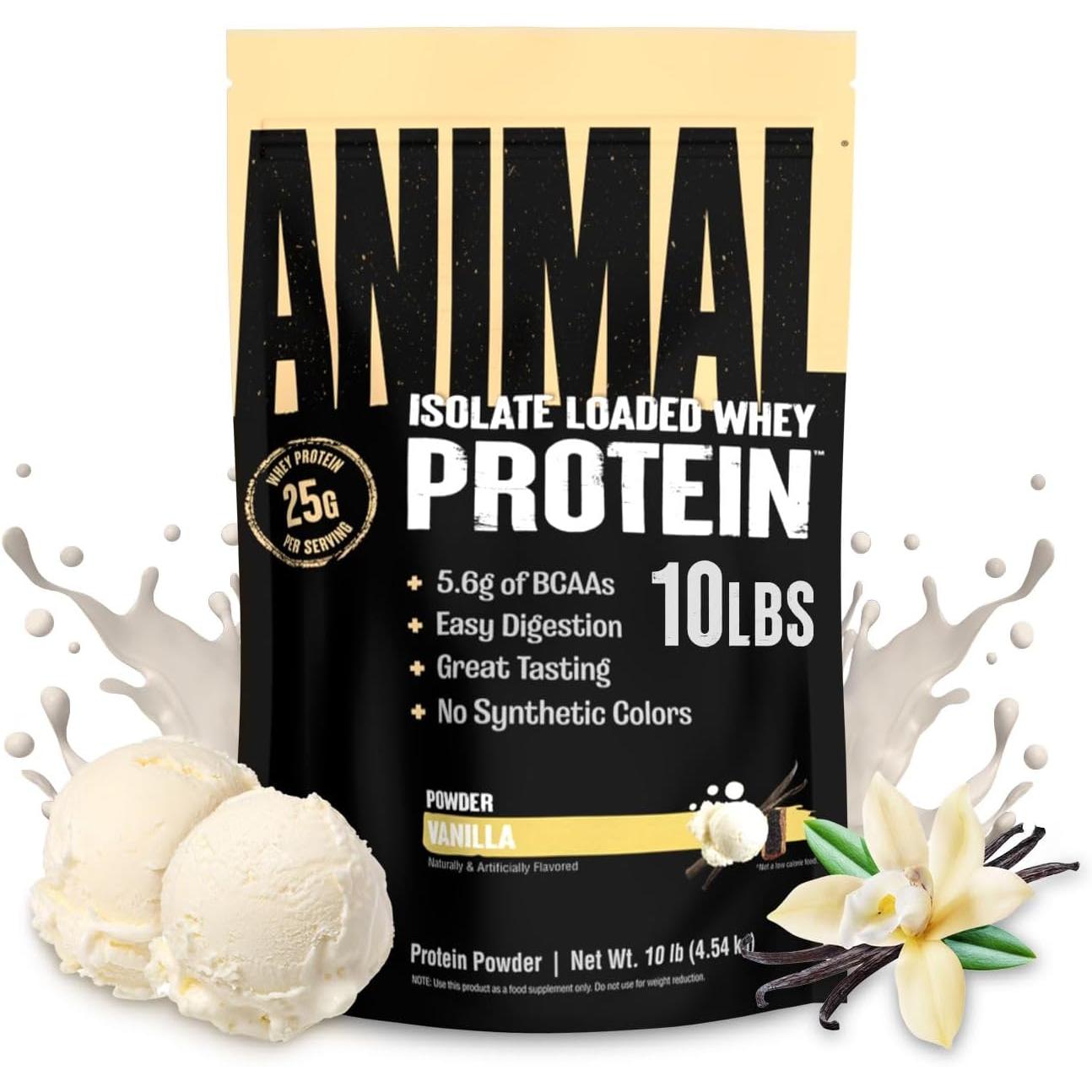 Animal Isolate Loaded Whey Protein-10 lbs-Vanilla-N101 Nutrition