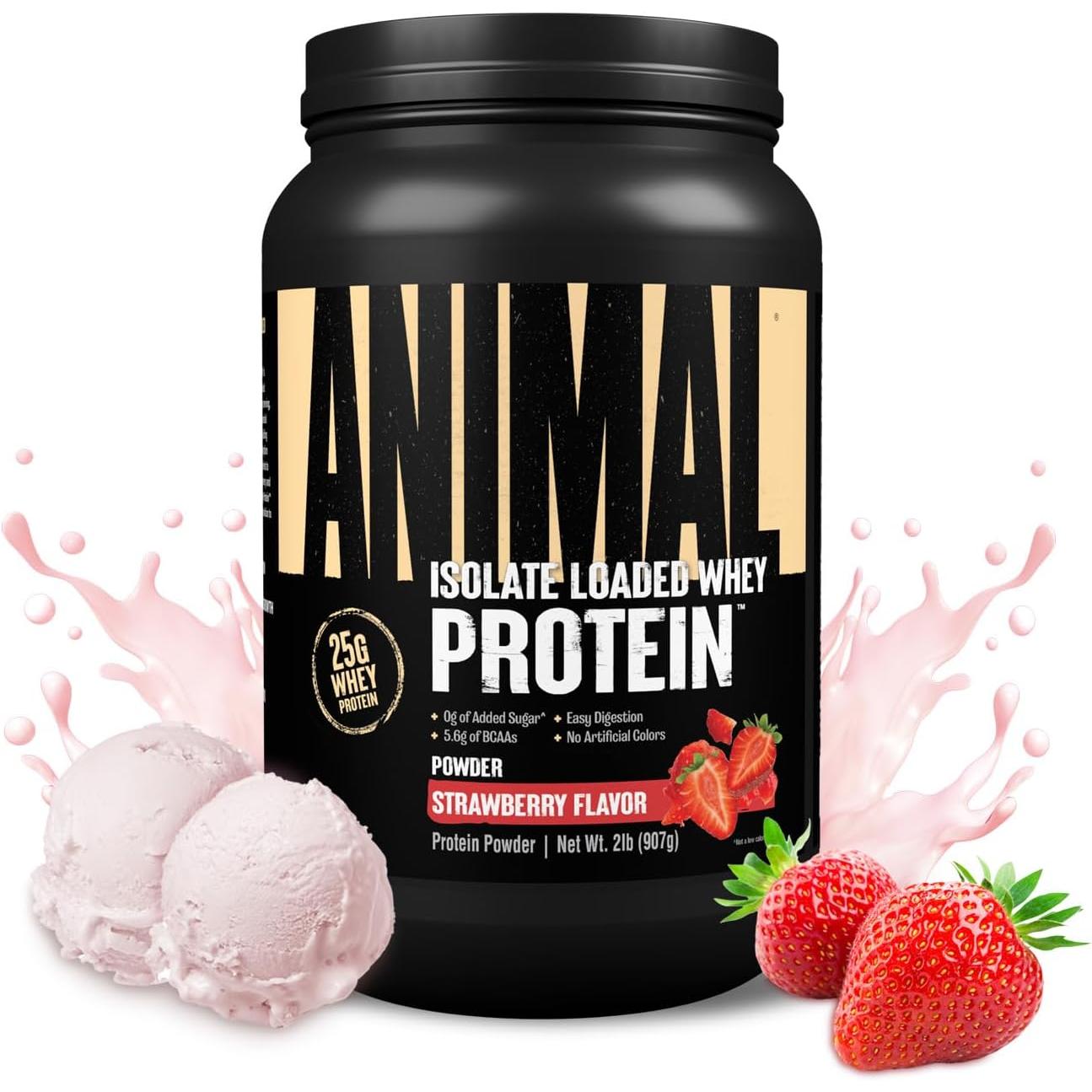 Animal Isolate Loaded Whey Protein-2 lbs-Strawberry-N101 Nutrition
