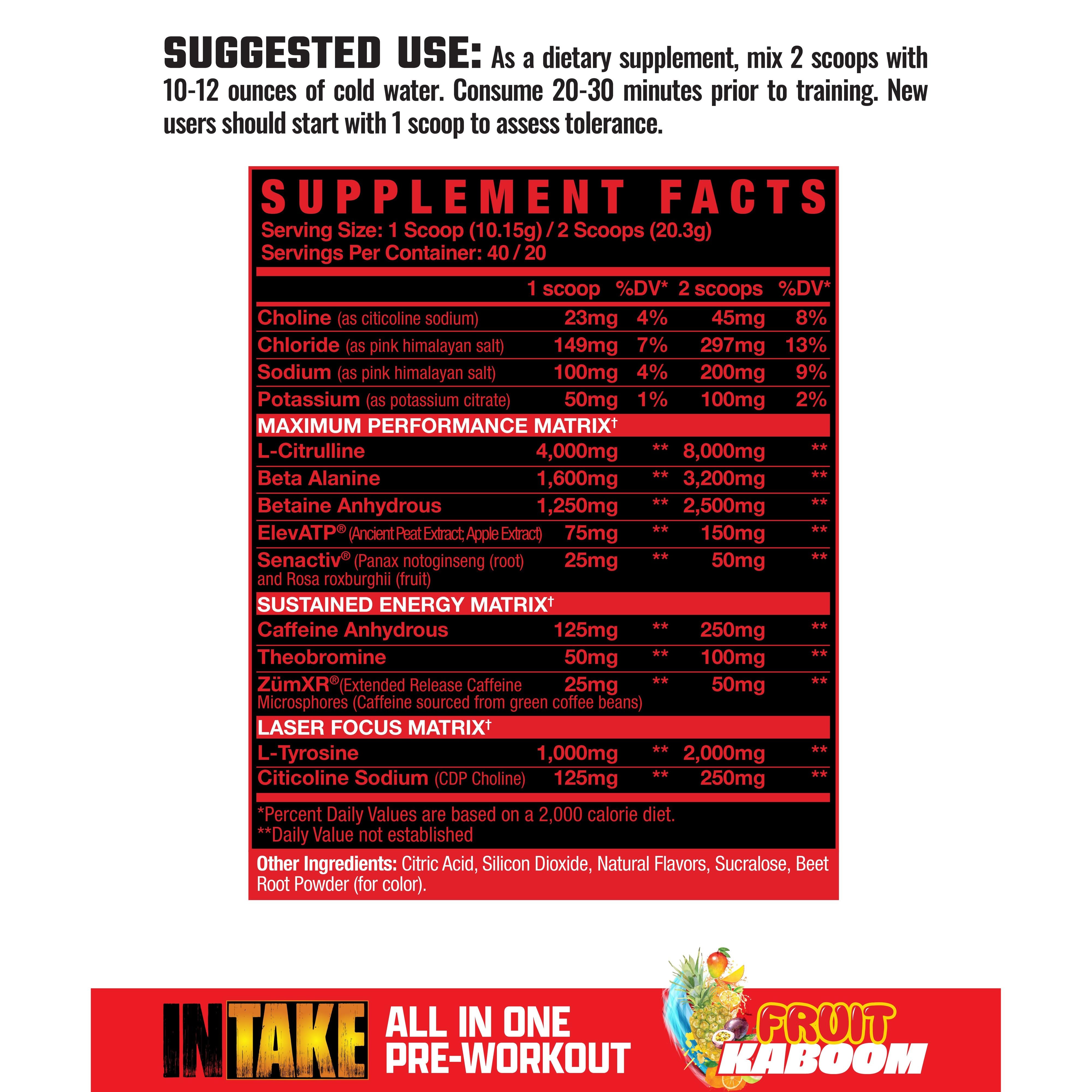 Axe & Sledge INTAKE-N101 Nutrition