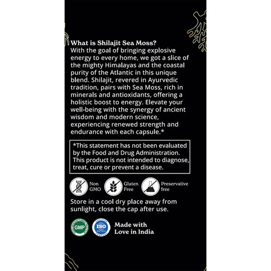 BetterAlt Shilajit Sea Moss-N101 Nutrition