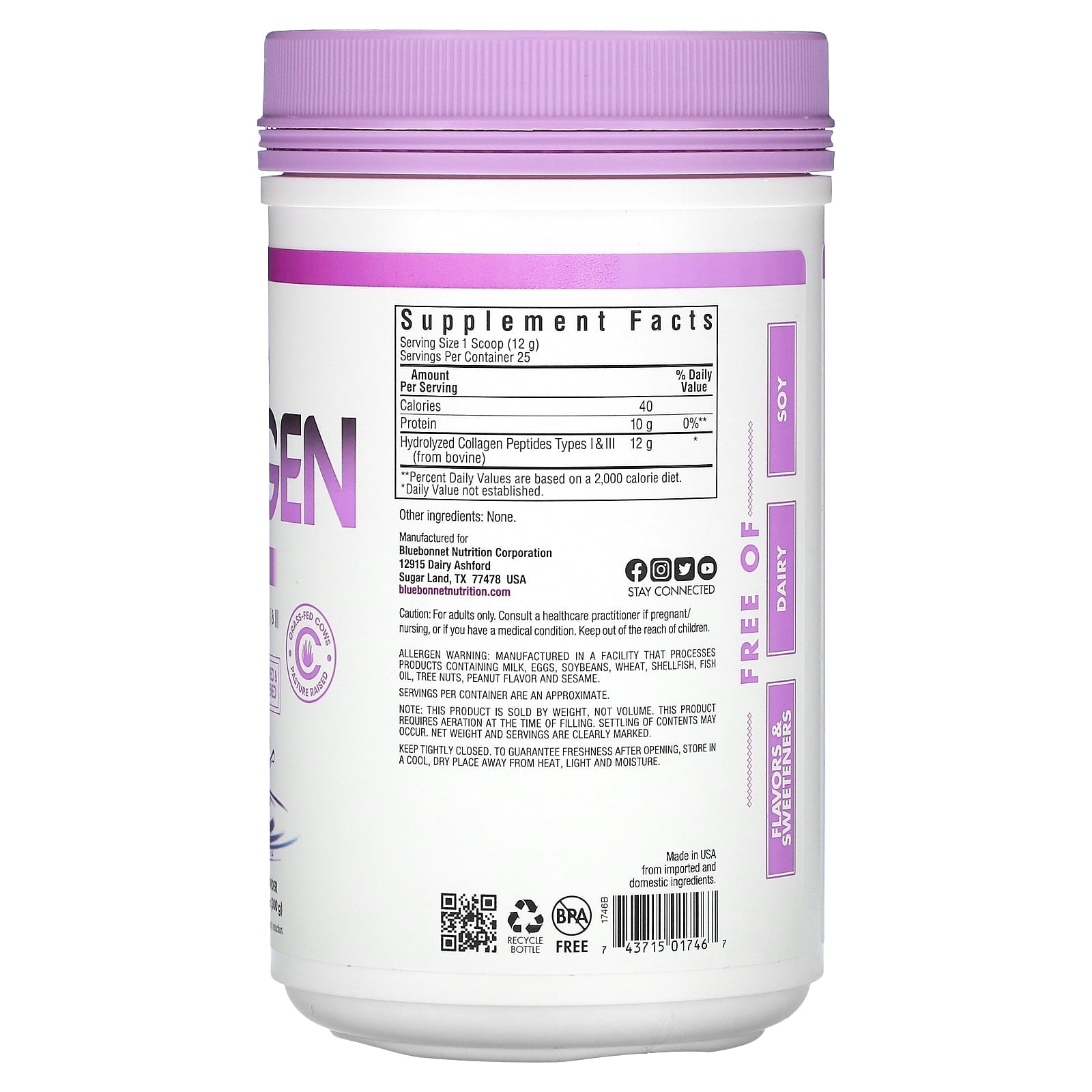Bluebonnet Hydrolyzed Collagen Powder-N101 Nutrition
