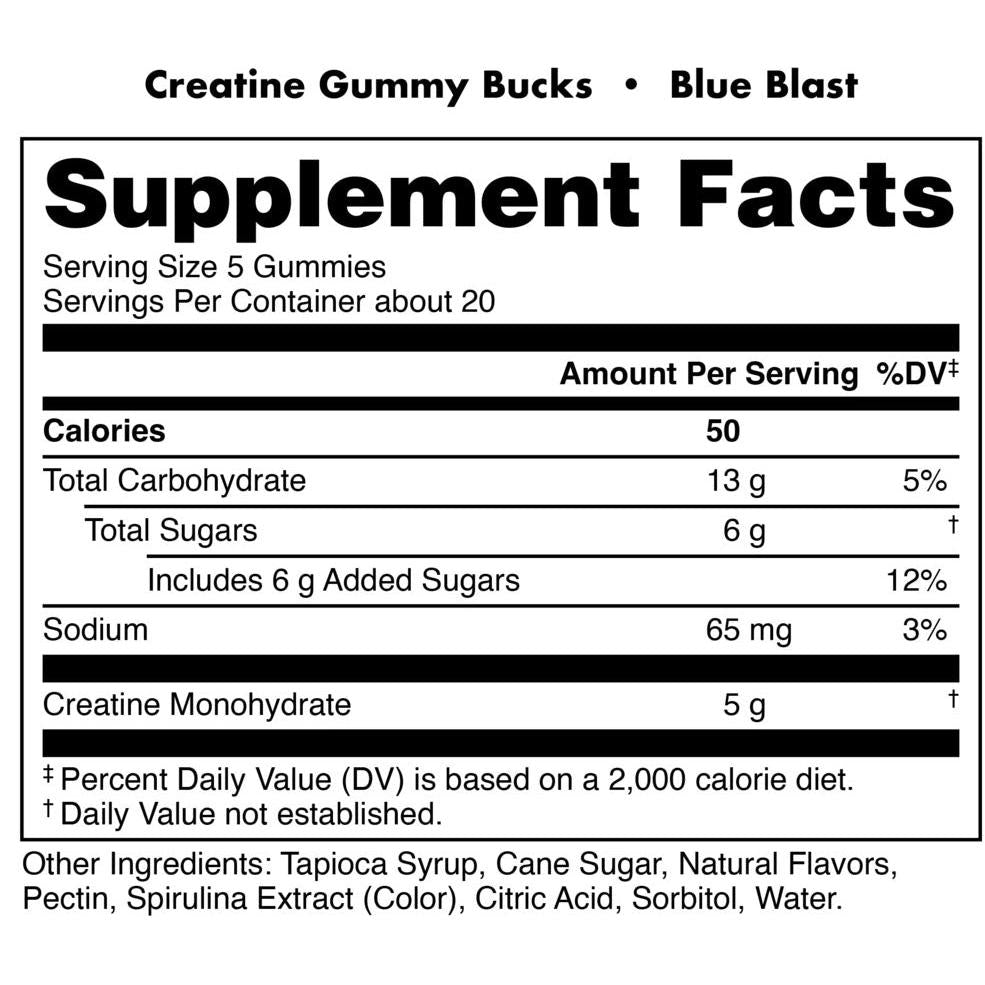 Bucked Up Creatine Gummy Bucks (New & Improved)-N101 Nutrition