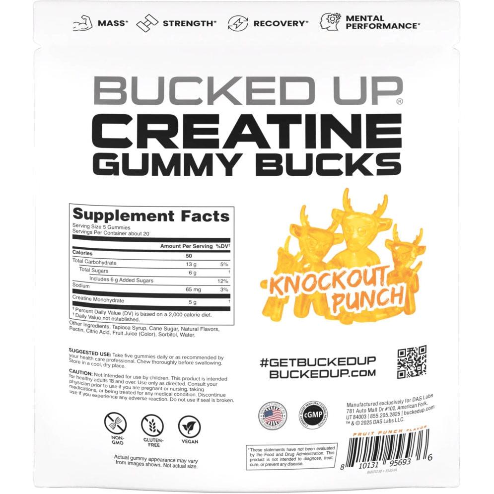 Bucked Up Creatine Gummy Bucks (New & Improved)-N101 Nutrition