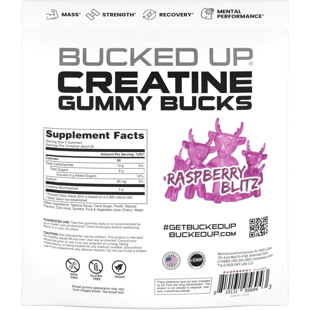 Bucked Up Creatine Gummy Bucks (New & Improved)-N101 Nutrition