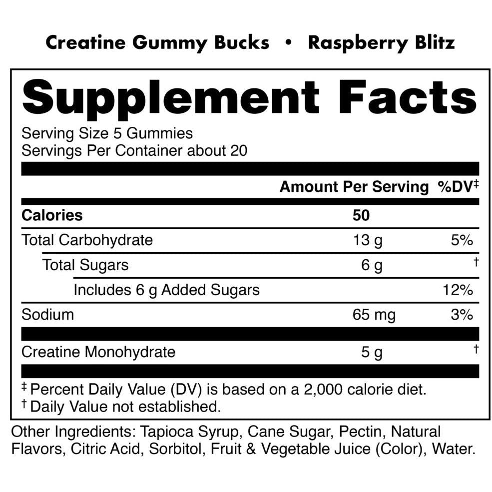 Bucked Up Creatine Gummy Bucks (New & Improved)-N101 Nutrition