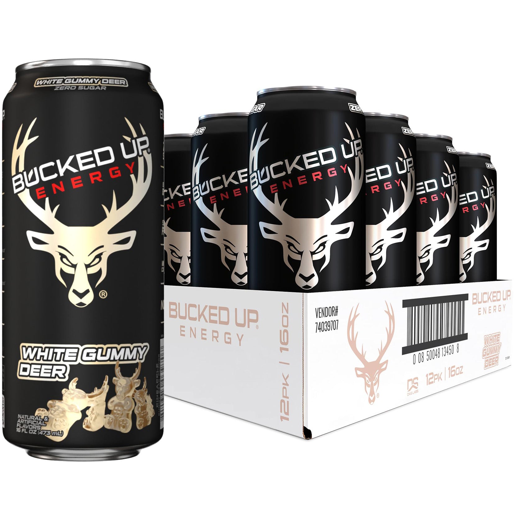 Bucked Up Energy RTD-Case (12 cans)-White Gummy Deer-N101 Nutrition