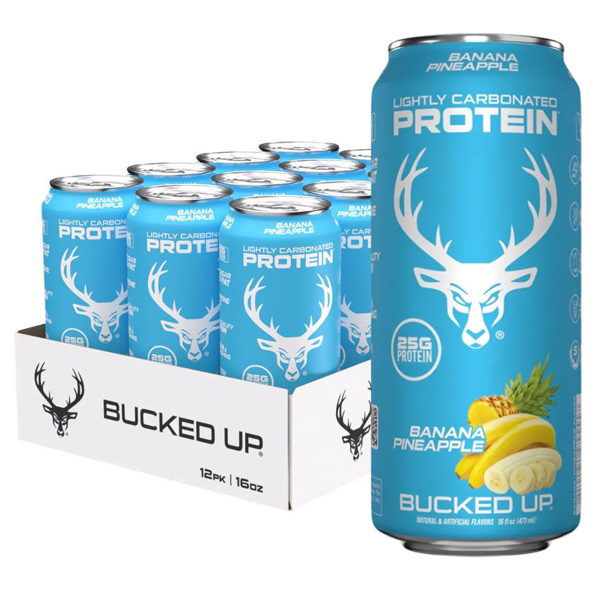 Bucked Up Lightly Carbonated Protein RTD-Case (12 cans)-Banana Pineapple-N101 Nutrition