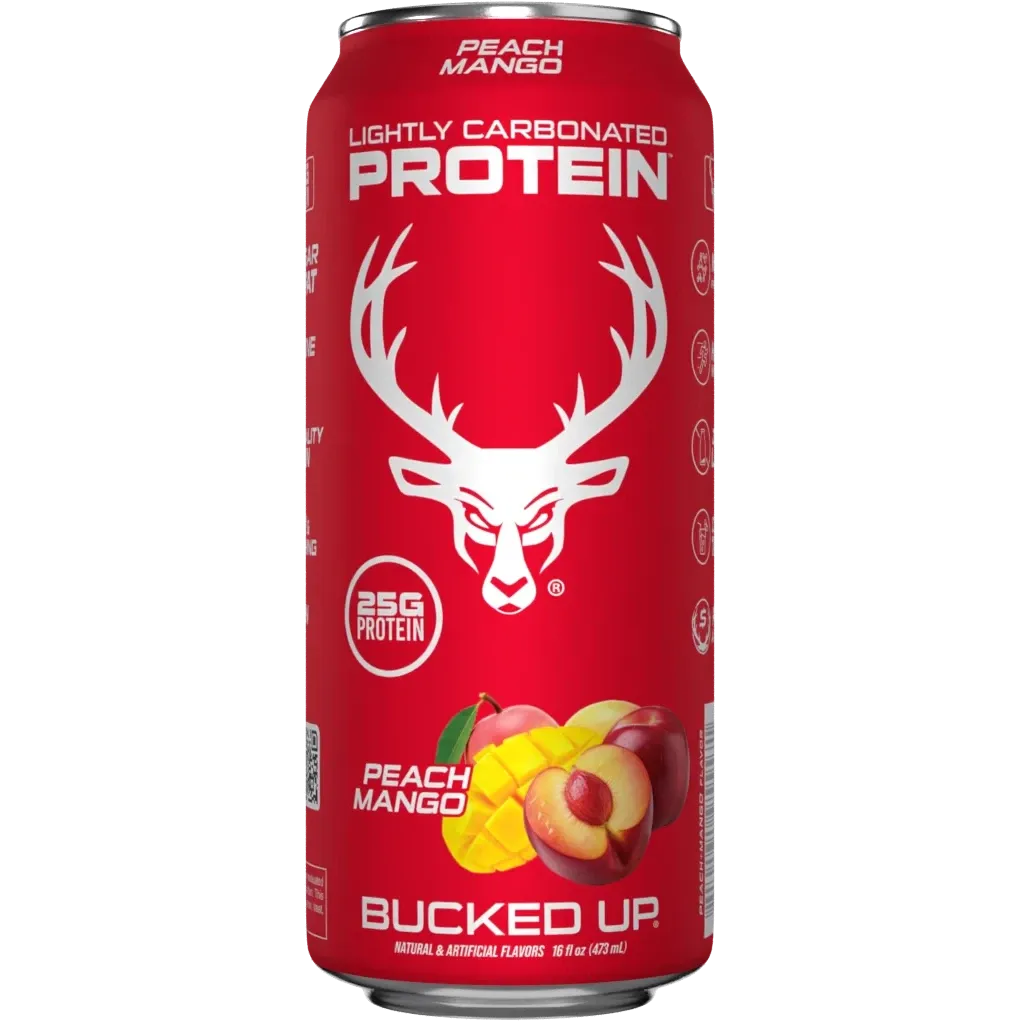 Bucked Up Lightly Carbonated Protein RTD-Single Can (16 fl oz)-Peach Mango-N101 Nutrition