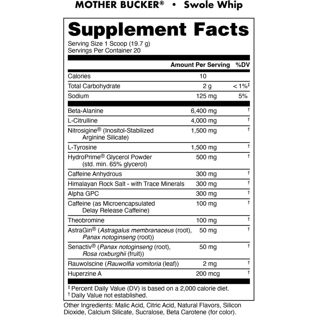 Bucked Up Mother Bucker-N101 Nutrition
