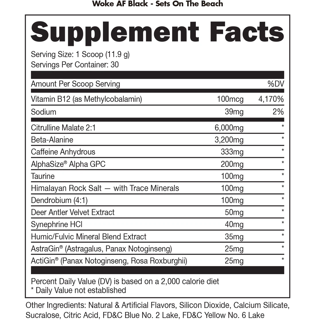 Bucked Up WOKE AF BLACK-N101 Nutrition