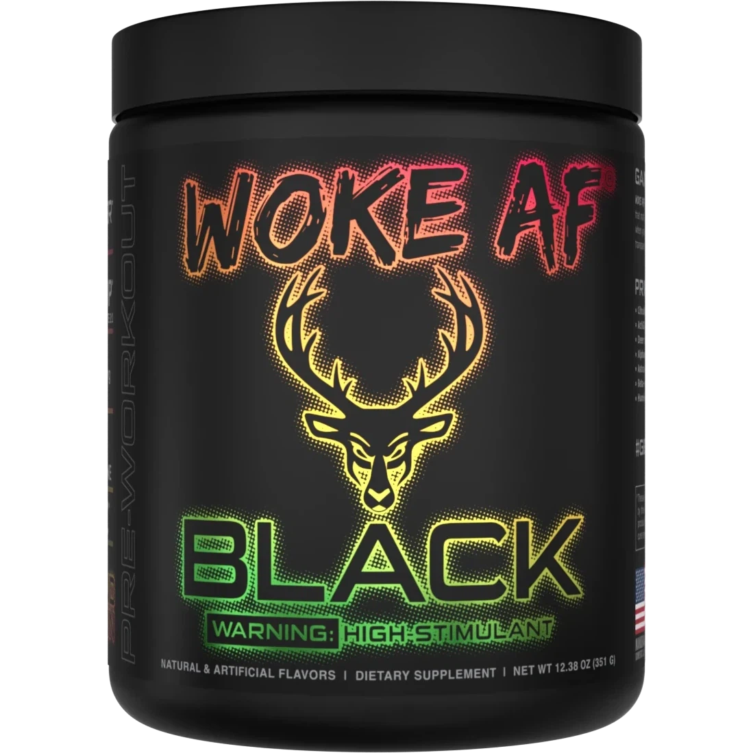 Bucked Up WOKE AF BLACK-30 servings-Island Fusion (Strawberry-Pineapple-Lime)-N101 Nutrition