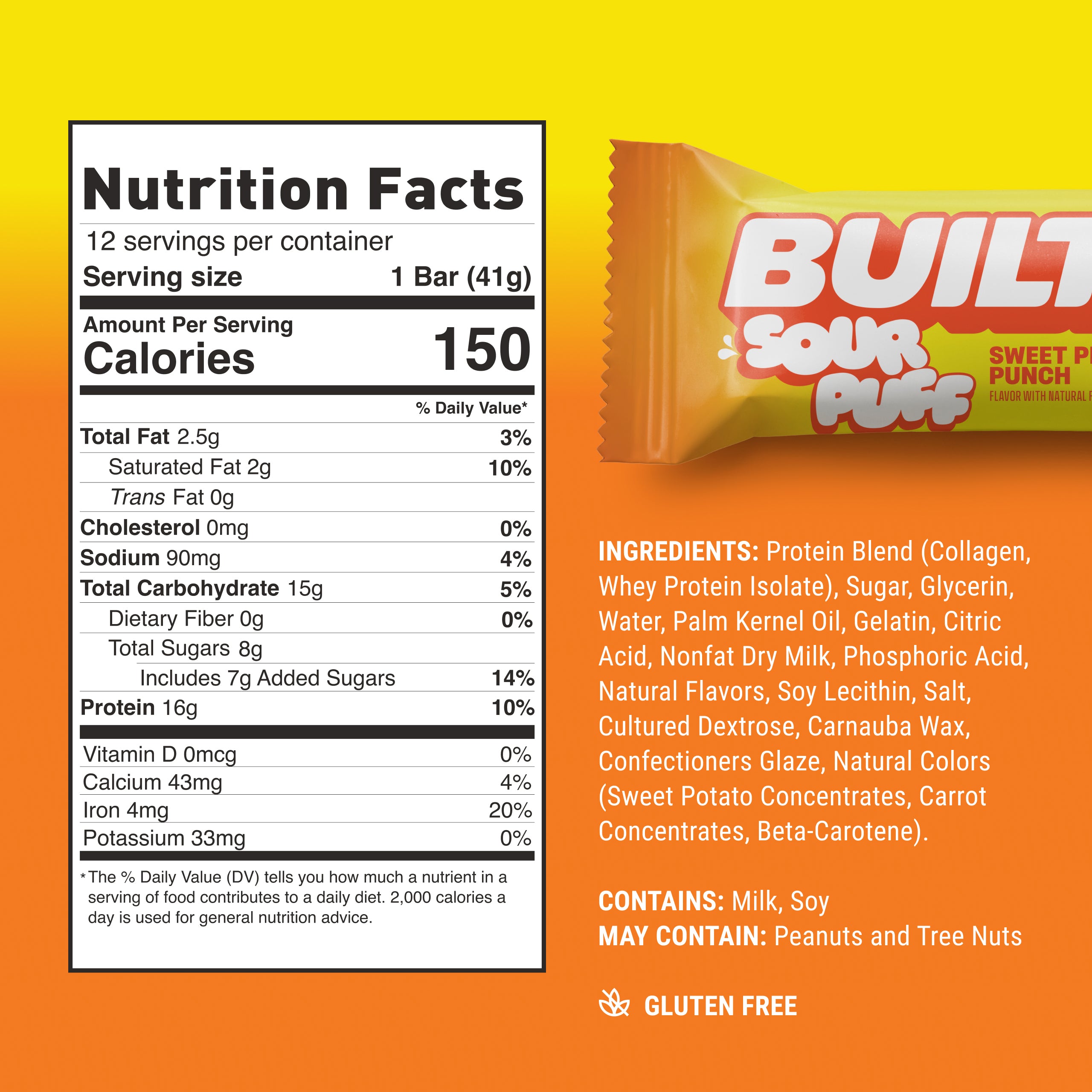 BUILT Sour Puff Bar-N101 Nutrition