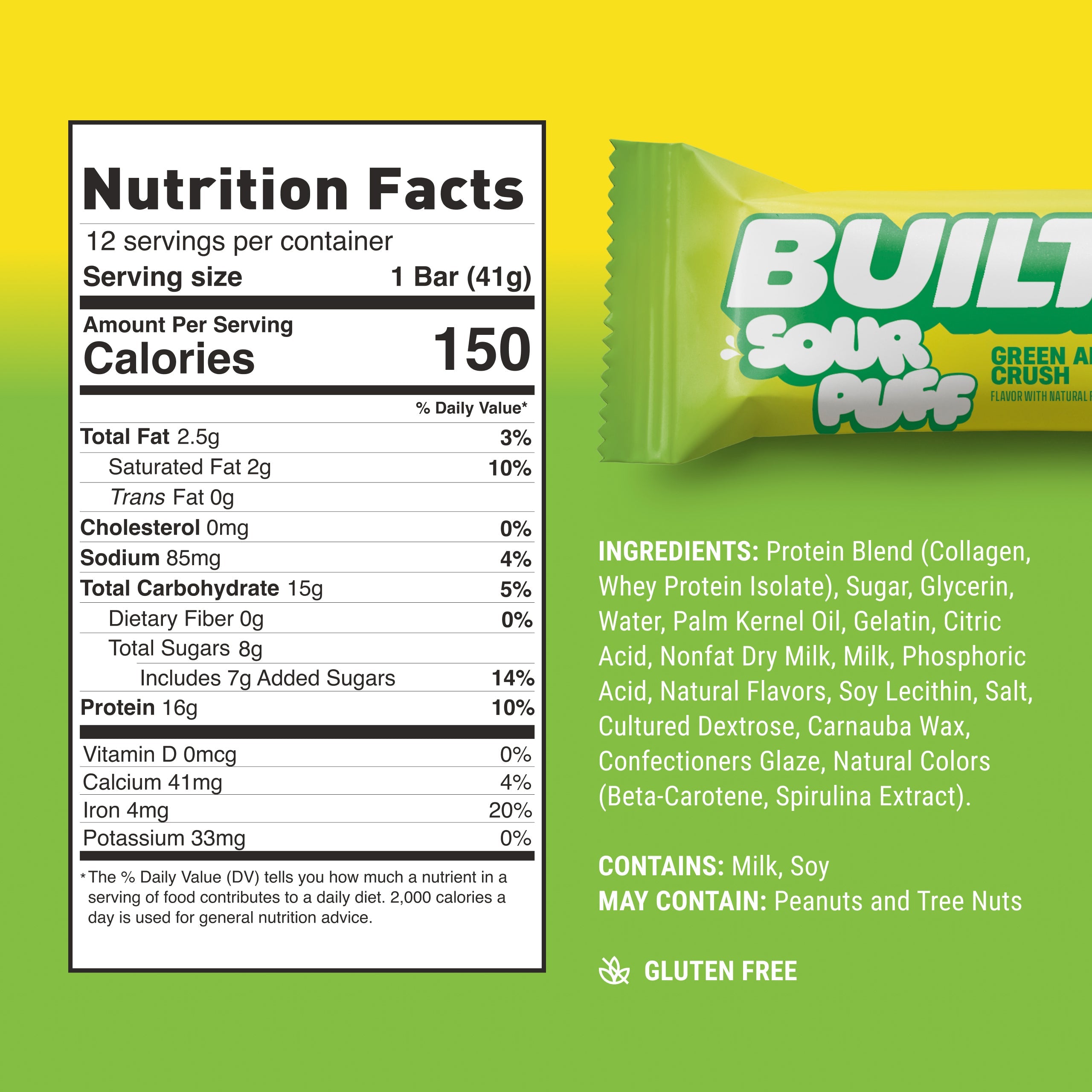 BUILT Sour Puff Bar-N101 Nutrition