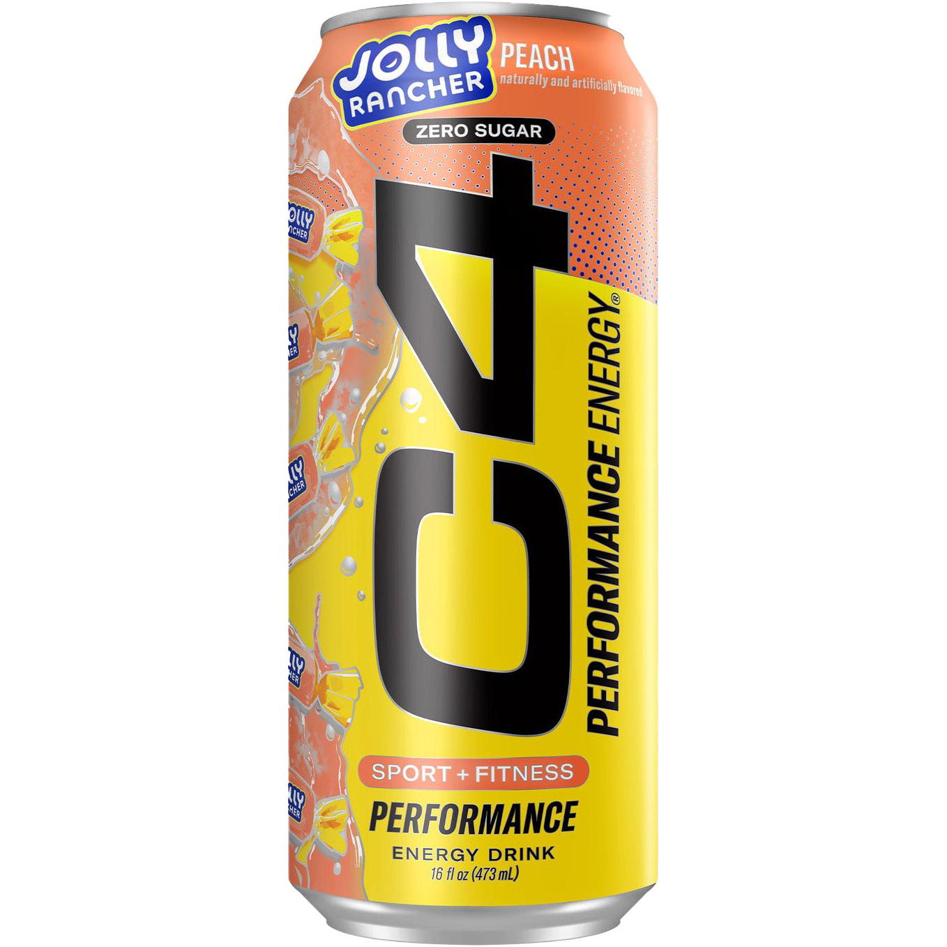 Cellucor C4 Performance Energy Drink (Carbonated)-Can (16 fl oz / 473 mL)-Jolly Rancher® Peach-N101 Nutrition