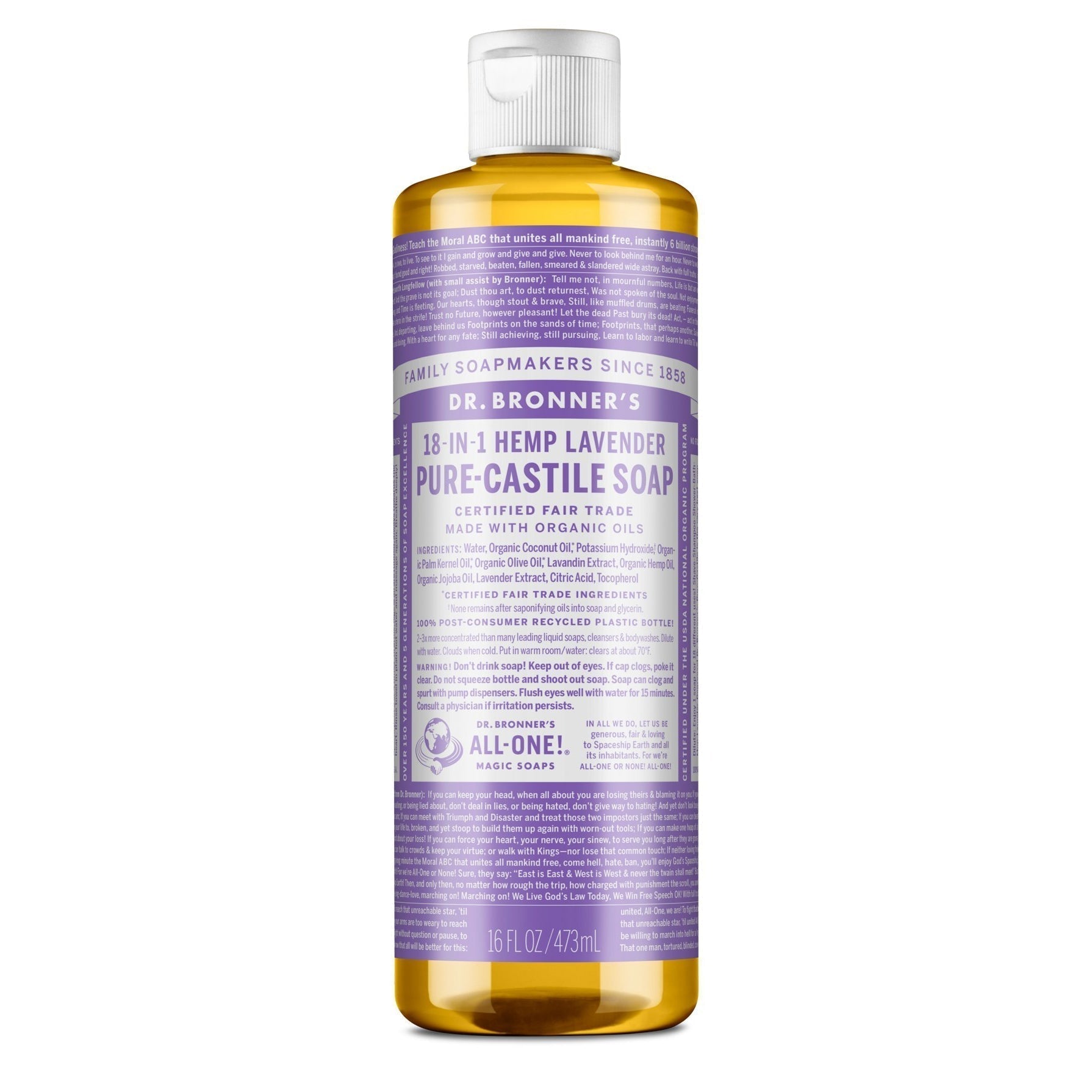 Dr. Bronner's Pure-Castile Liquid Soap-N101 Nutrition
