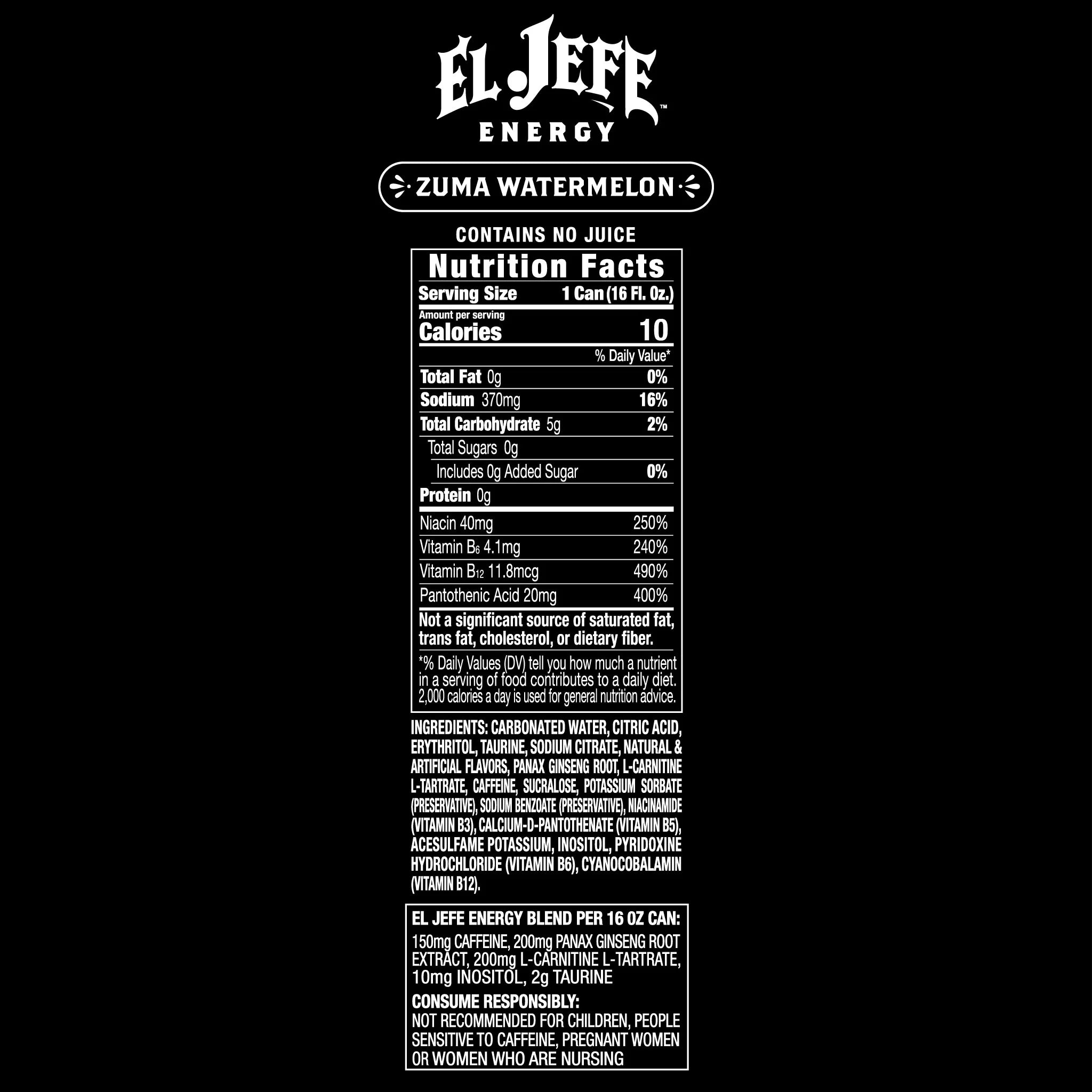 El Jefe Energy Drink-N101 Nutrition