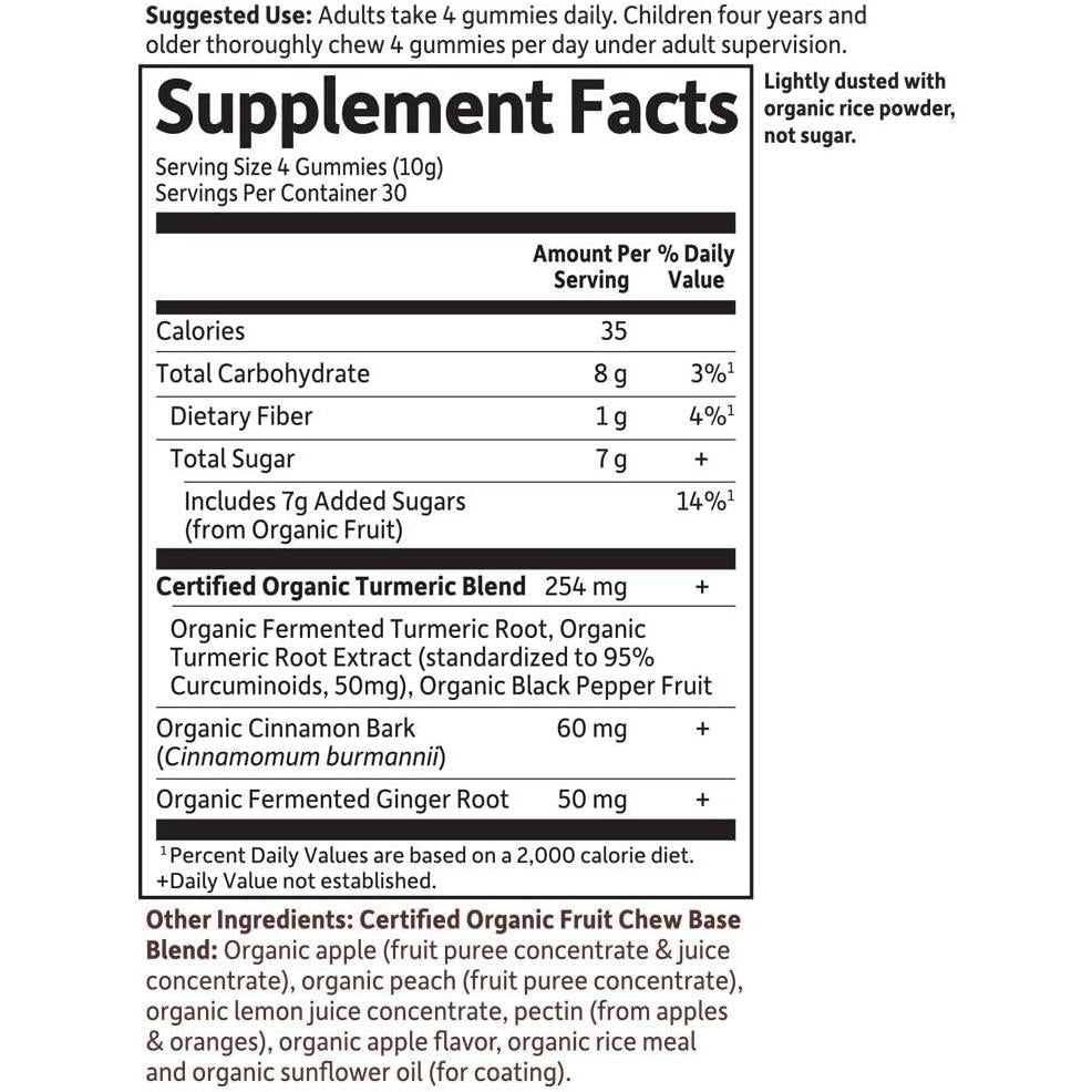 Garden of Life Organics Turmeric Inflammatory Response Gummy-N101 Nutrition