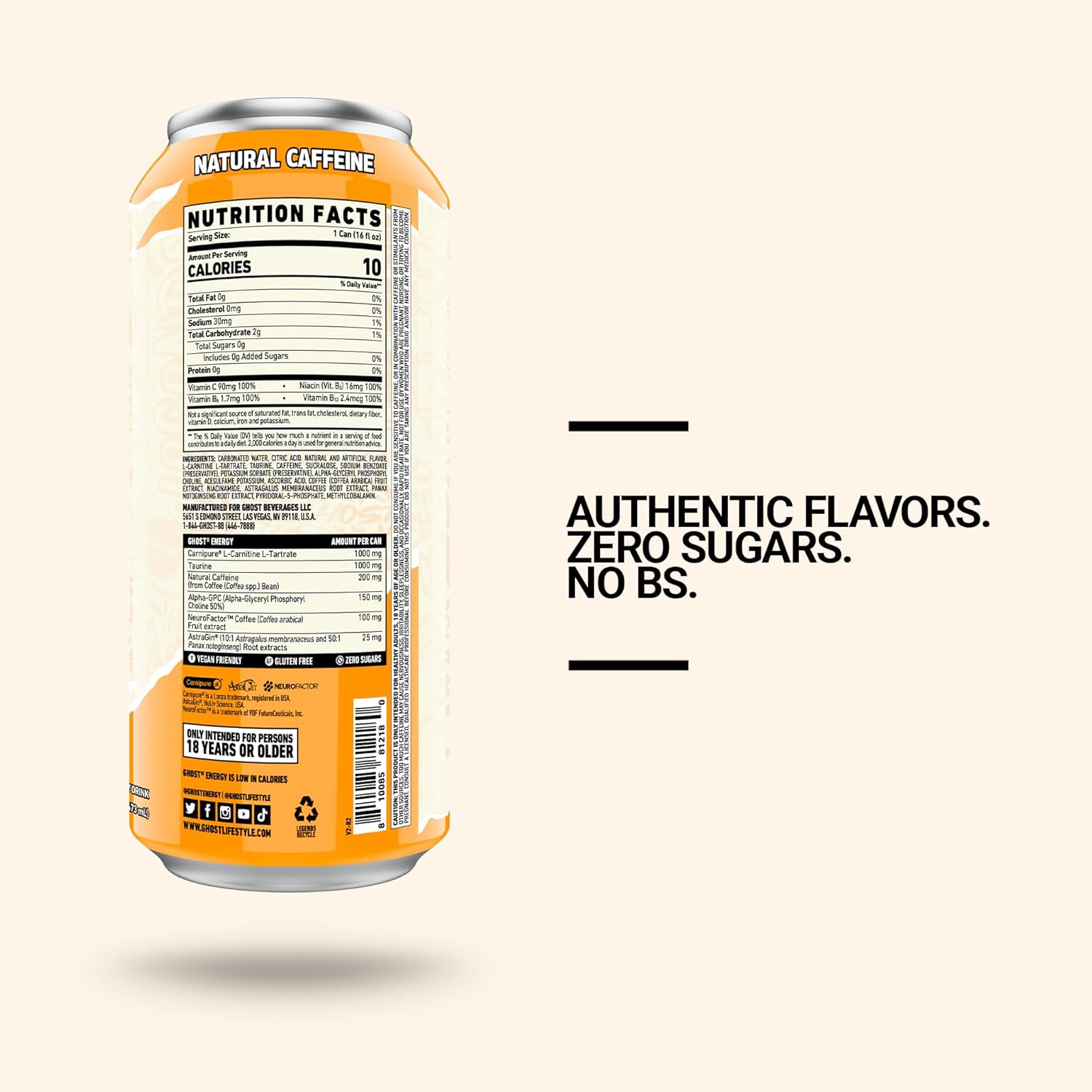 GHOST Energy Drink-N101 Nutrition