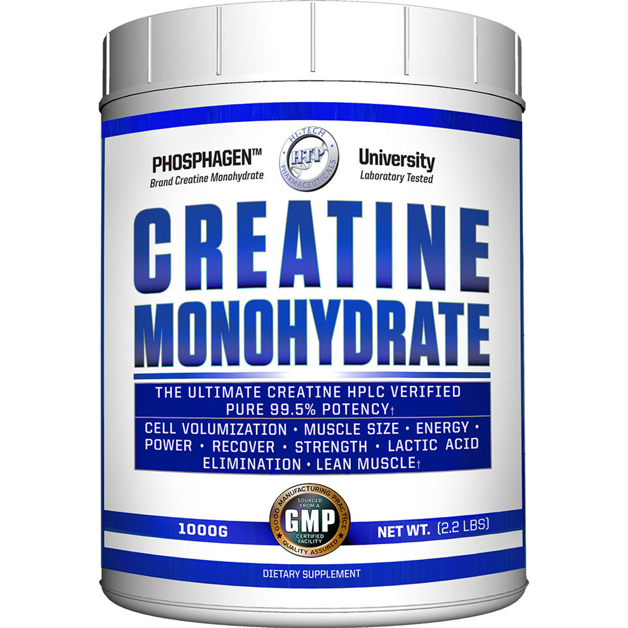 Hi-Tech Pharmaceuticals Creatine Monohydrate-1000 g (2.2 lbs)-N101 Nutrition