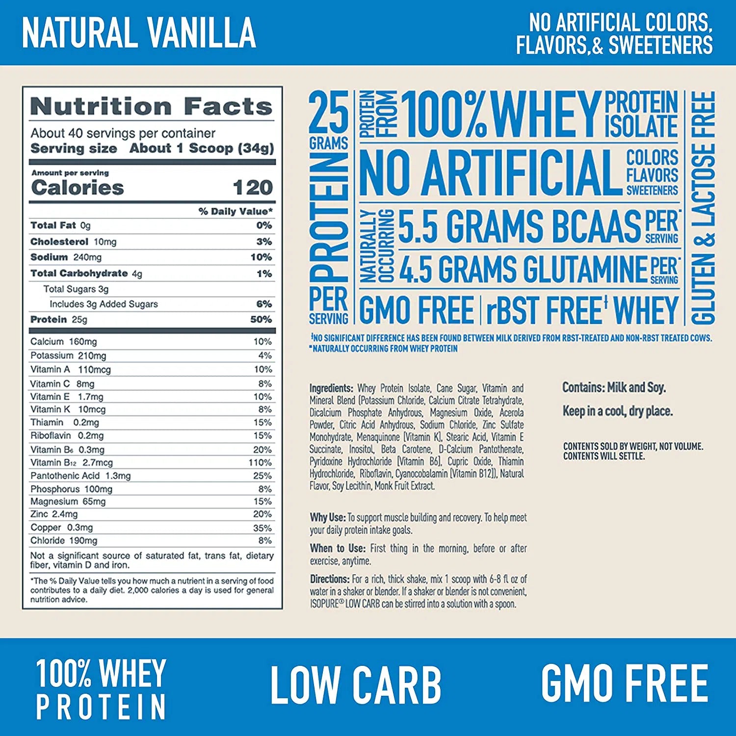 Isopure Naturally Flavored Low Carb Protein-N101 Nutrition