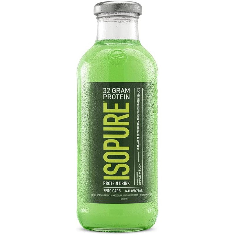 Isopure Zero Carb Protein Drink (Glass Bottle)-Bottle (16 fl oz)-Apple Melon-N101 Nutrition