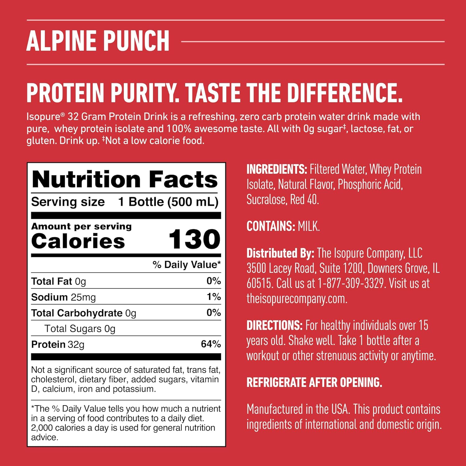 Isopure Zero Carb Protein Drink (Plastic Bottle)-N101 Nutrition